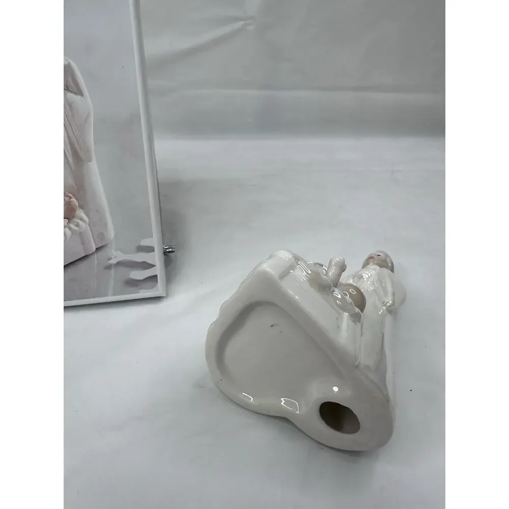 Pier 1 Nativity Figurine Holy Family Iridescent Porcelain Ceramic 4